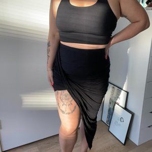 HELMUT LANG Black Asymmetrical Skirt